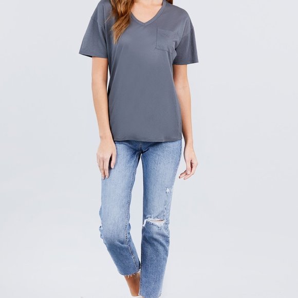 NEW Slate Gray Oversized Tee - Picture 5 of 6
